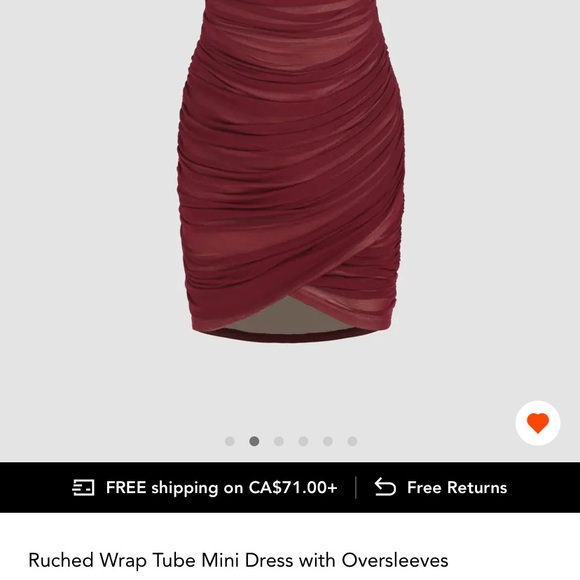 Ruched Wrap Tube Mini with detachable sleeves - Picture 5 of 8